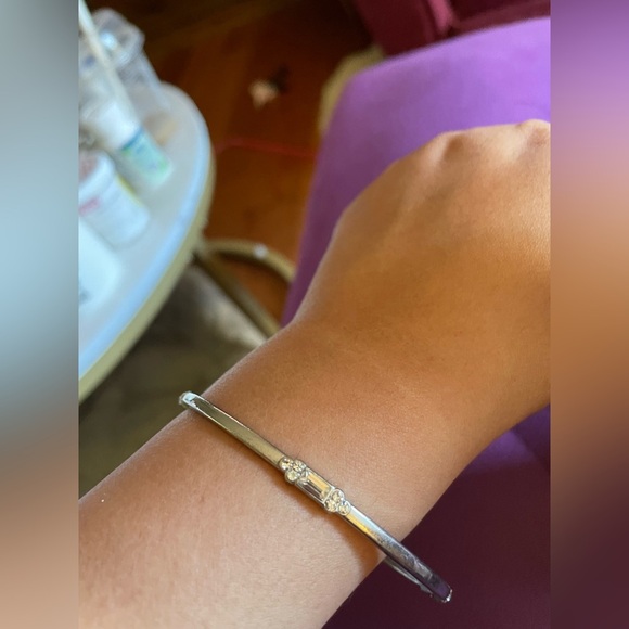 Classic, Minimalist Silver Zircon Station Bracelet - Picture 4 of 4